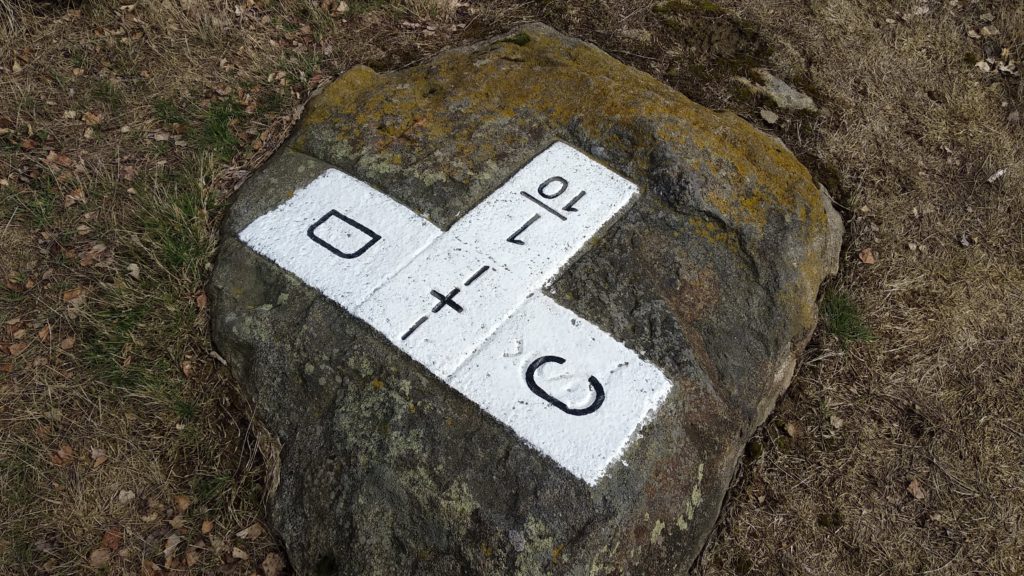 Photo of stone marking the Czech-German border